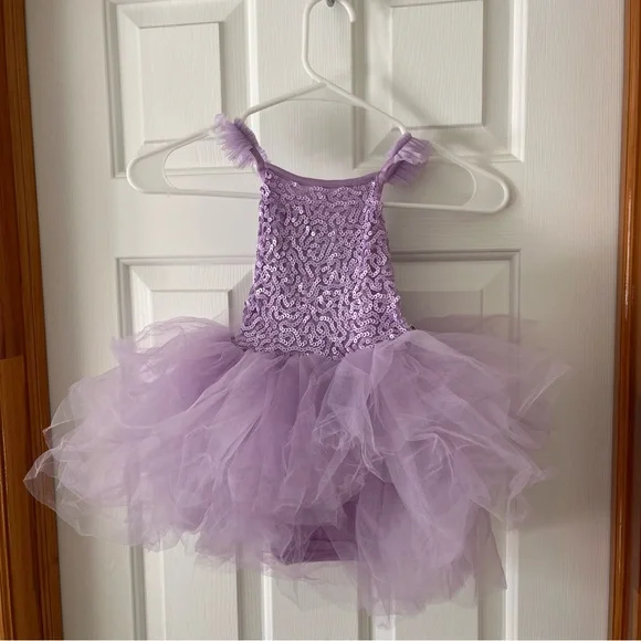 Bums & Roses French Lavender Sequin Tutu Dress Size 2T NWT - Picture 1 of 8